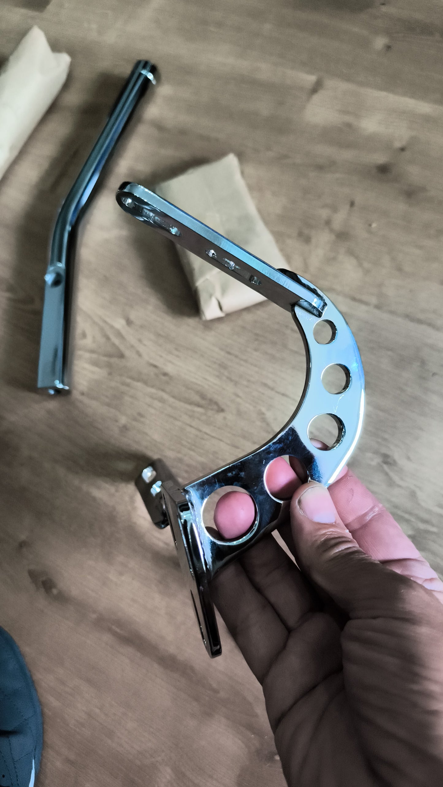 Classic Beetle Decklid hinge brackets, stock size/non-raw VW - chrome