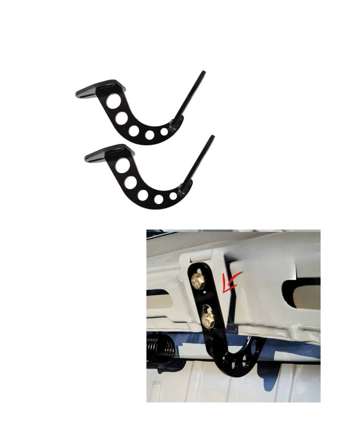 Classic Beetle Decklid hinge brackets, stock size/non-raw VW - chrome