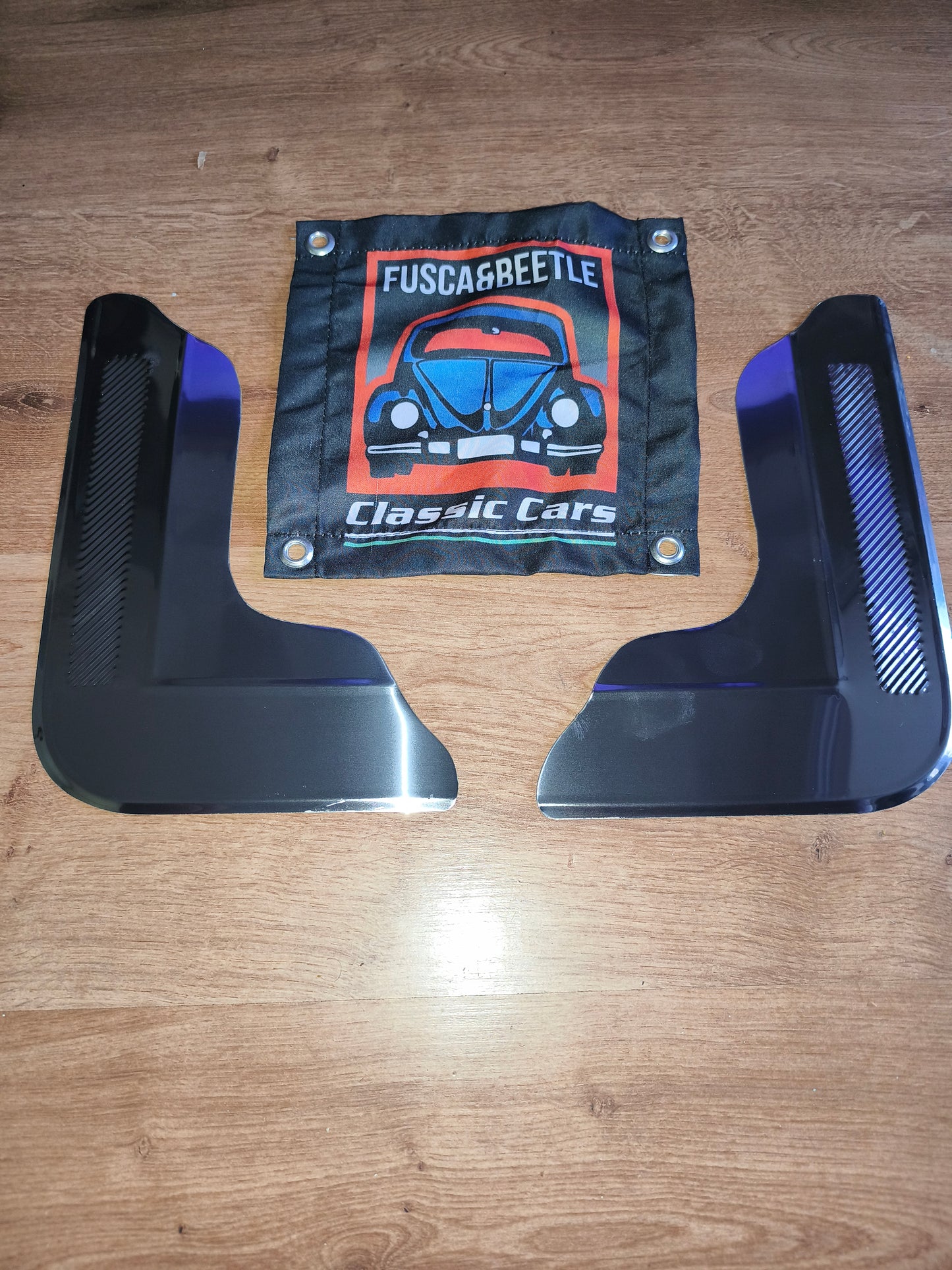 Corner door with smooth stone finish, wide pair, set of 2, VW Stainless steel