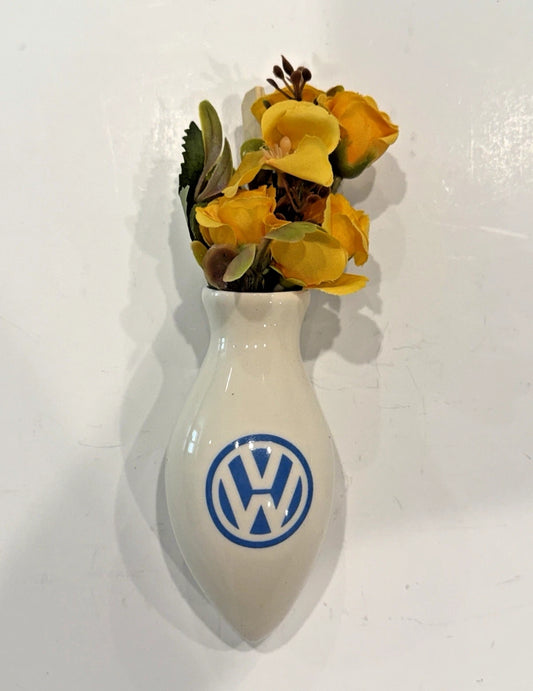 VW Volkswagen Vintage Ceramic Flower Vase Panel Insect Porsche Beetle Type 3 Bus