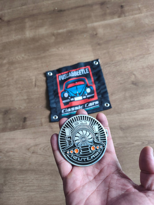 Porsche, Emblem Badge Porsche Outlaw 911 Gedow line VW ARCOOLED Beetle-Karmann