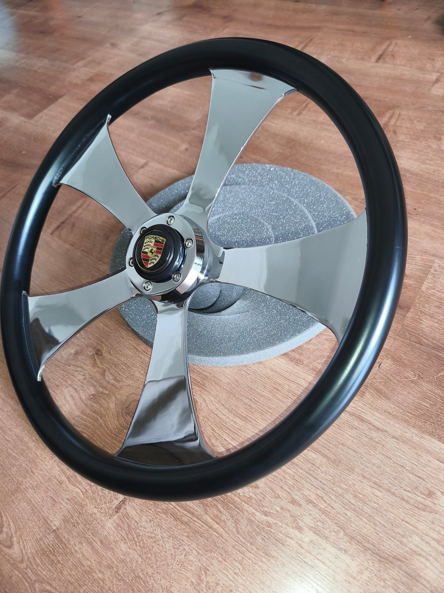 Steering wheel black wood Henkel