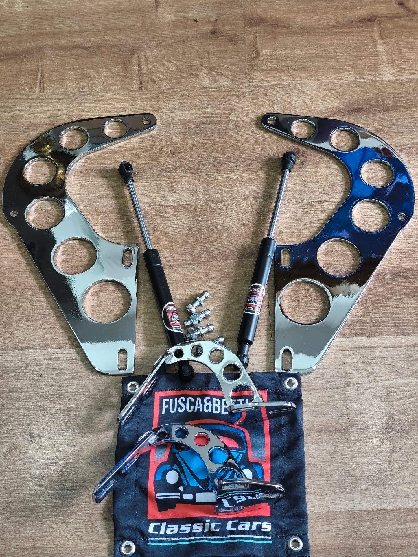 Offer for the Christmas - VW Beetle  right and left hood hinges with + rear cover engine hood stainless steel