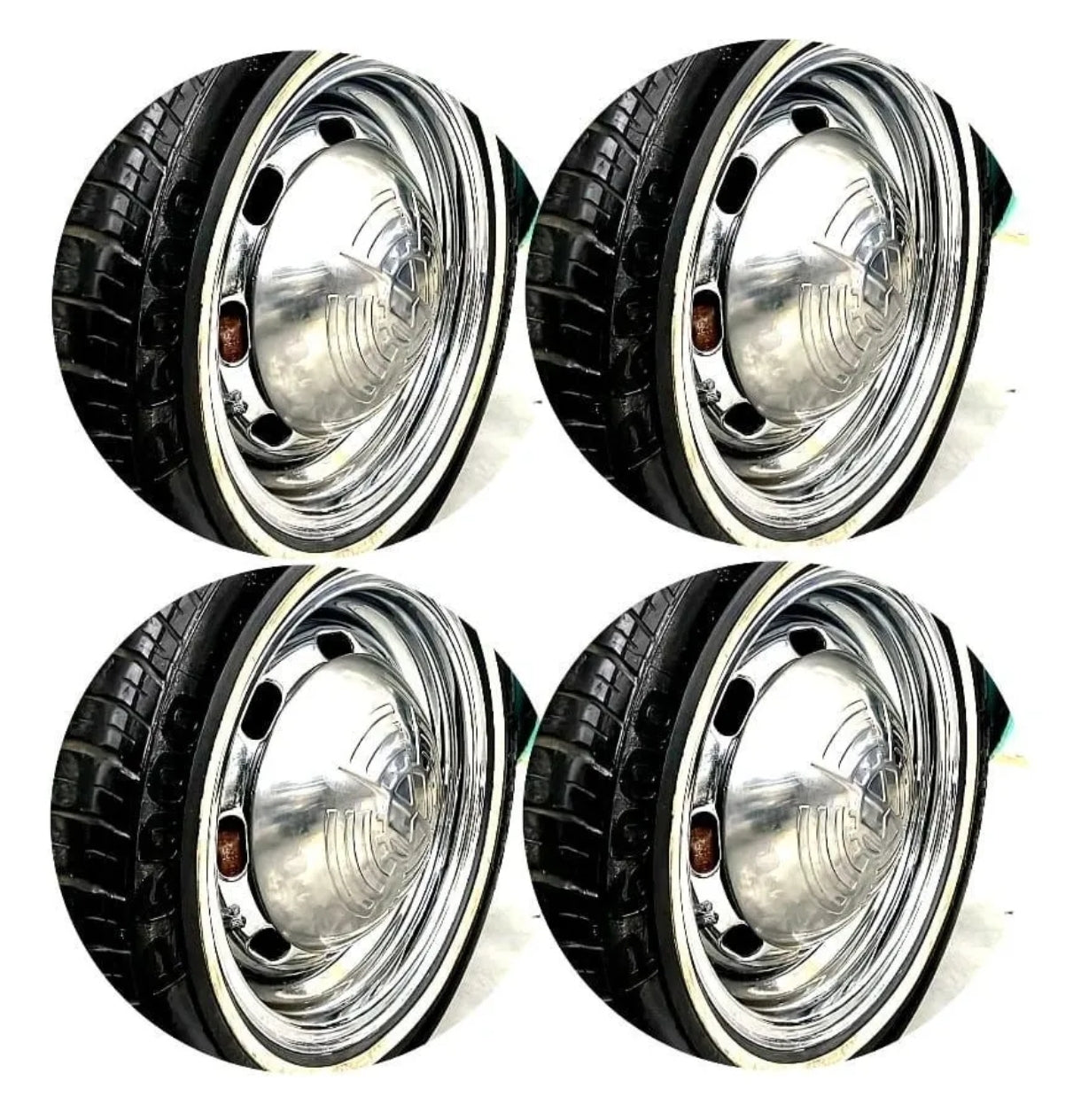 VW Volkswagen Vintage Buggy Bus Oval Split Window Hubcaps, Ghia , Chrome 4 pieces 🧩