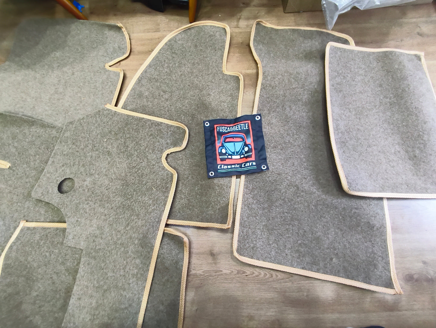 VW Carpet Kit 14pc. (With Footrest) 1955 -1996 VW Bug &  Super Beetle Sedan .