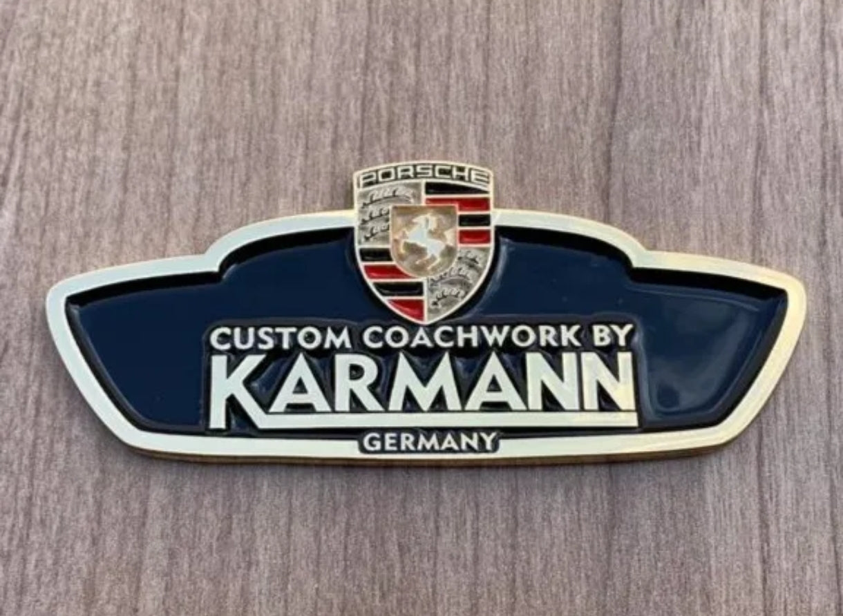 Karmann Ghia emblem with Porsche logo