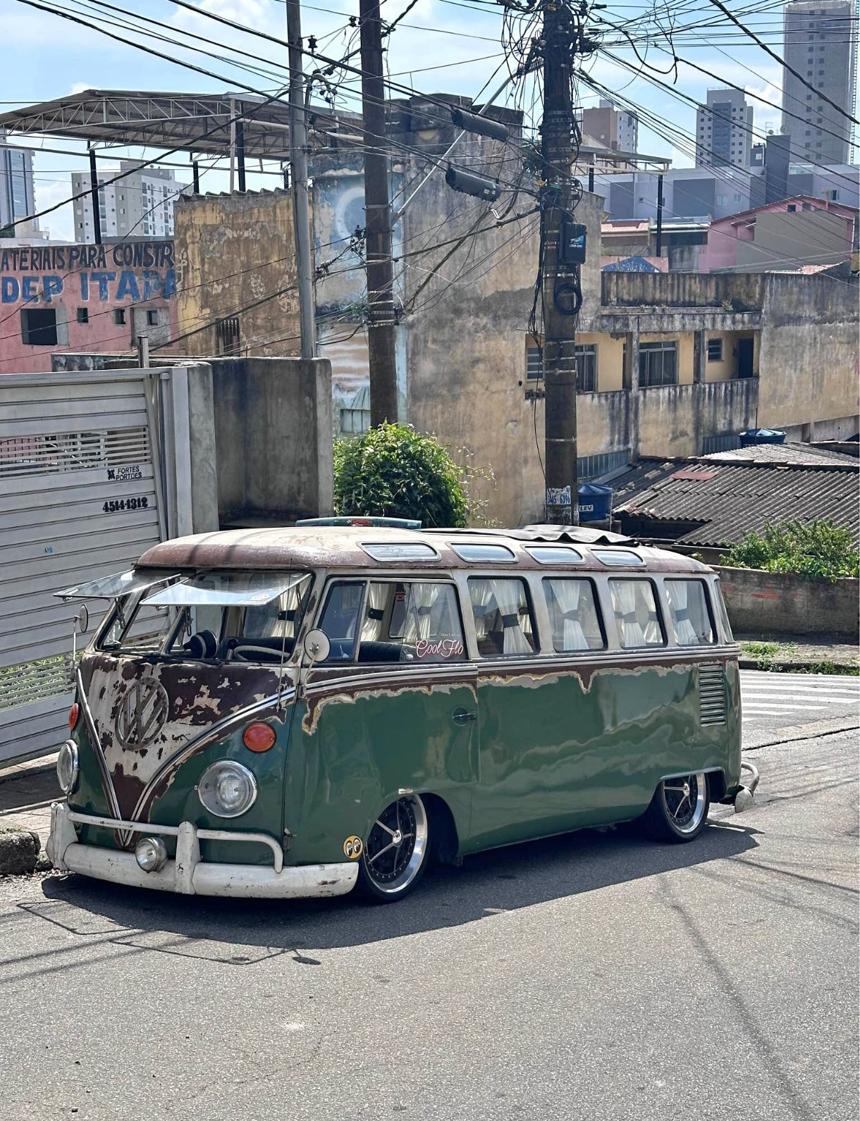 Complete Safari stainless steel window kit, type 2 adjustment, split screen, T1