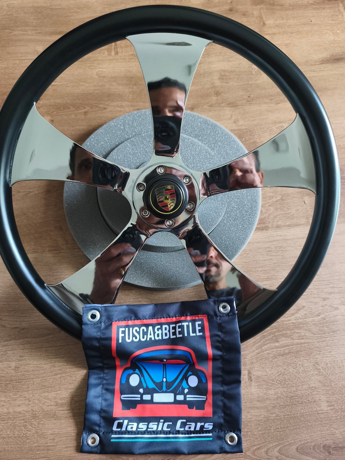 Steering wheel black wood Henkel