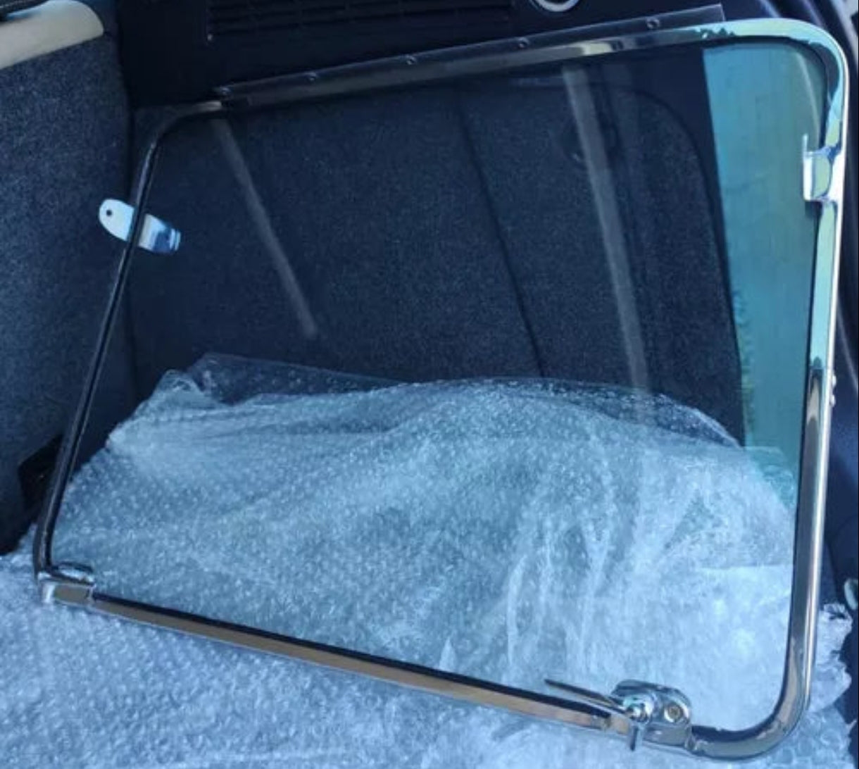 Complete Safari stainless steel window kit, type 2 adjustment, split screen, T1