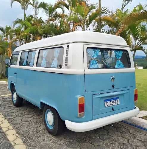 Set of curtains for VW Kombi vans up to 1975 (Corux model, Vovozinha model) and Kombi Clipper models up to 1996 low roof model