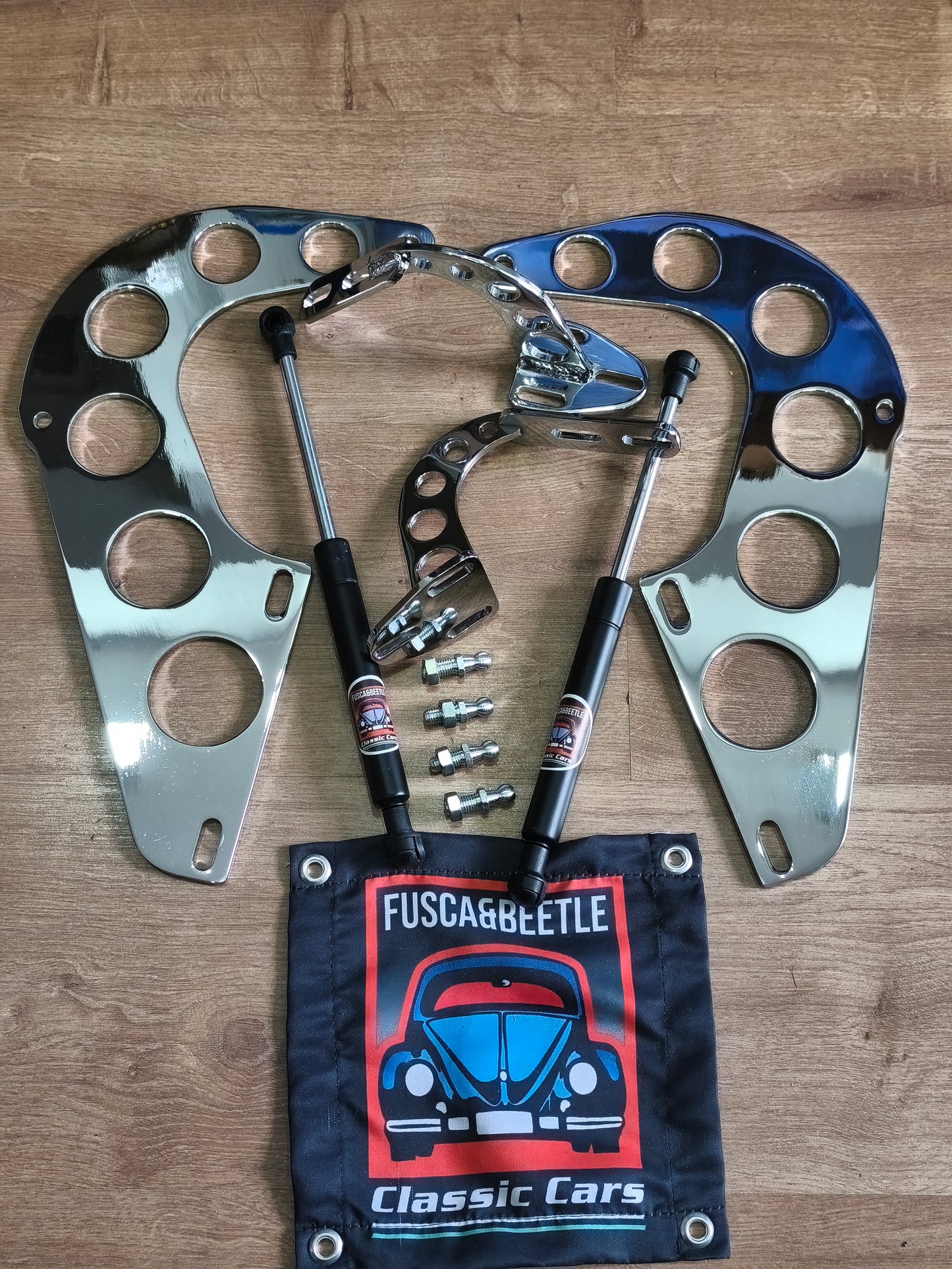 Offer for the Christmas - VW Beetle  right and left hood hinges with + rear cover engine hood stainless steel