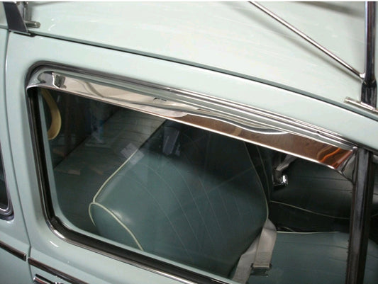 Ventilation covers for Volkswagen Beetle windows, 20 inches, smooth steel, pair of 2 pieces, models from 1950 to 1996