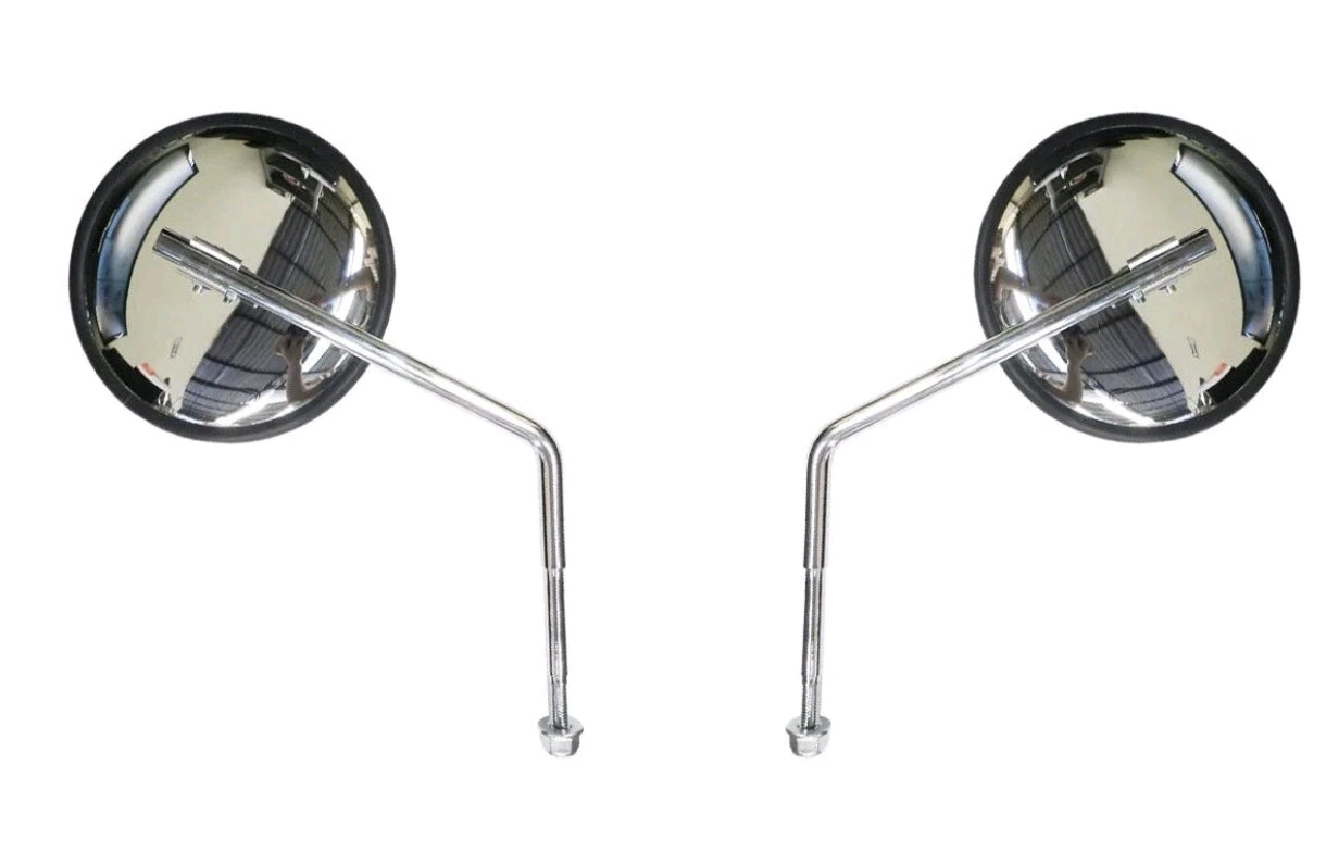 Pair of exterior mirrors for VW Kombi, Bus, Van, Volkswagen, chrome steel, 1957-1975